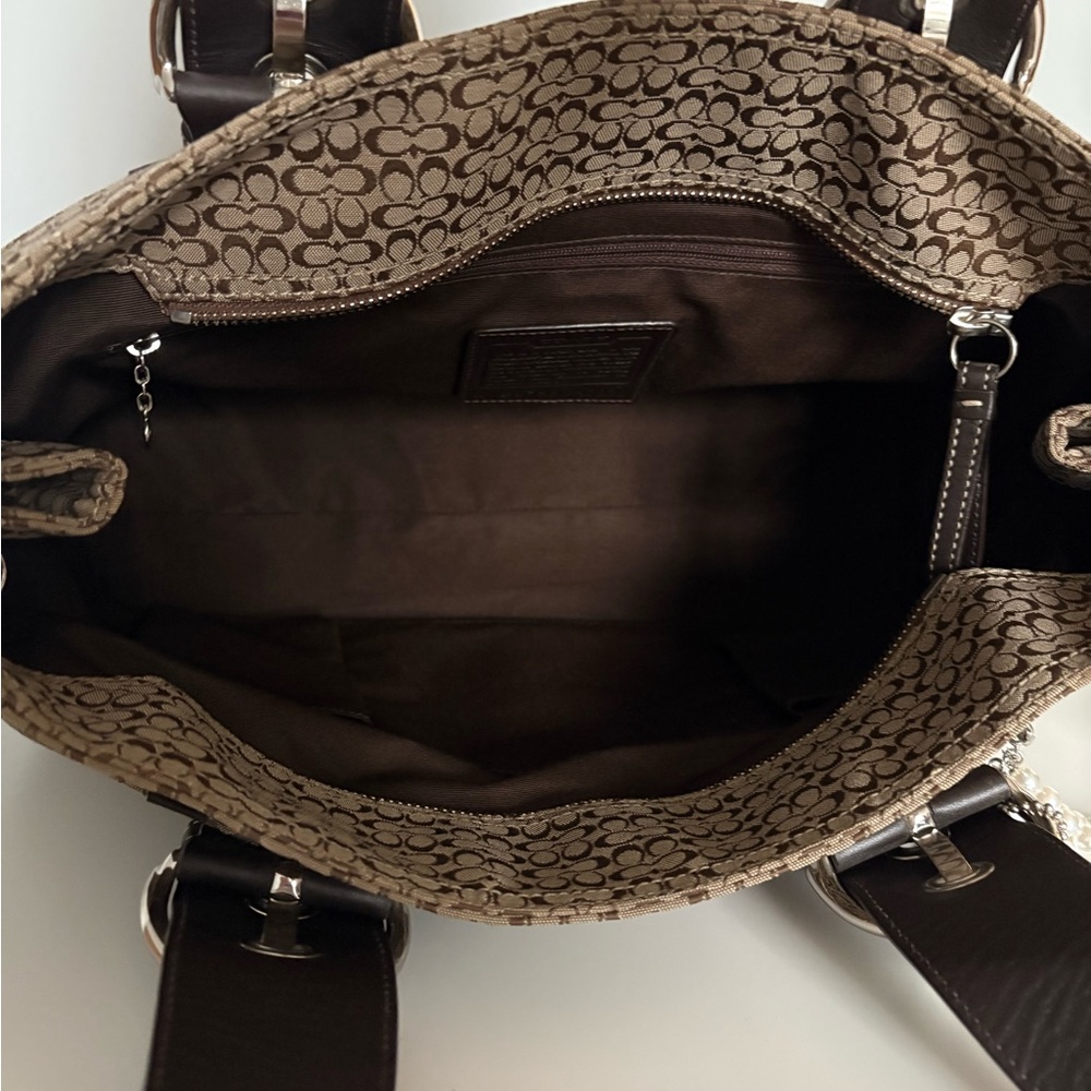 Coach Brown Soho Tote Suede and Canvas bag with leather accents - Picture 8 of 9